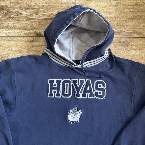 Georgetown Hoyas Embroidered Sweatshirt Hoodie Navy Large Team Edition - Picture 10 of 13